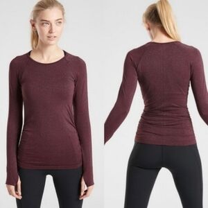 Athleta Speedlight Glow Top - Antique Burgundy Sparkle - Womens XS